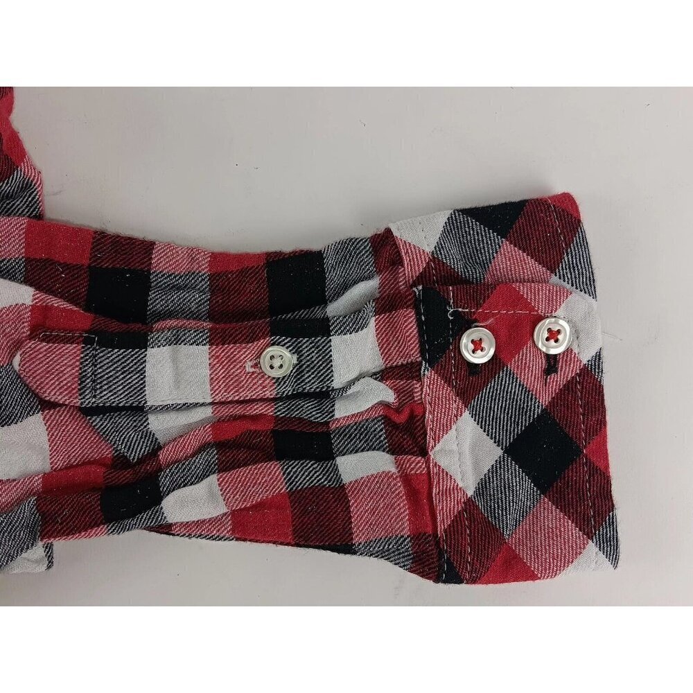 Talbots Button Up Shirt Women’s Size Mp Red Black White Buffalo Check w/Silver - Picture 9 of 10